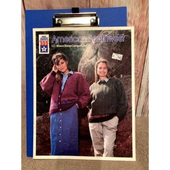 New American Southwest Brown Sheep Company Sweater Knitting 5 Pattern Booklet - Picture 2 of 2